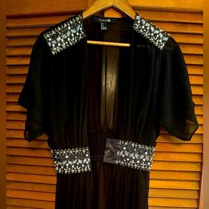 Beautiful beaded sheer black top